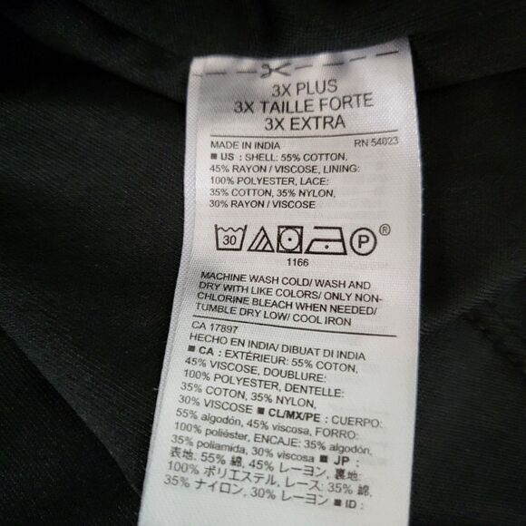 NWT OLD NAVY Dress Womens 3X Plus Size Black Lace Keyhole Back 3/4 Sleeve Shift - Picture 8 of 9